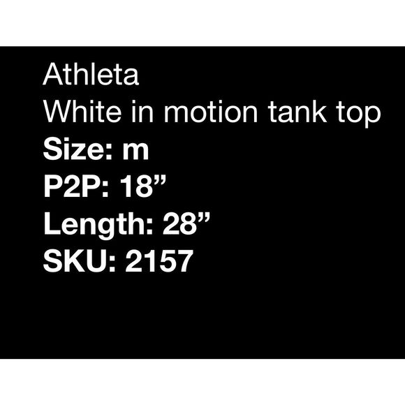 Athleta In Motion White Tank- size M - Picture 5 of 5
